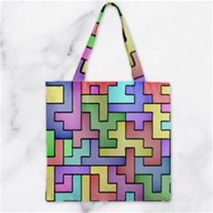 Colorful Stylish Design Zipper Grocery Tote Bag by gasi