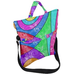 Colorful Stylish Design Fold Over Handle Tote Bag by gasi