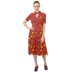 Background Pattern Texture Design Keyhole Neckline Chiffon Dress by Ravend
