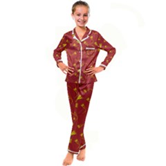 Background Pattern Texture Design Kid s Satin Long Sleeve Pajamas Set by Ravend