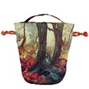 Abstract Texture Forest Trees Fruits Nature Leaves Drawstring Bucket Bag View2