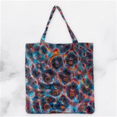 Fractal Black Texture Wallpaper Art Design Art Grocery Tote Bag by Pakemis