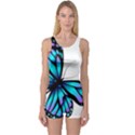 Blue And Pink Butterfly Illustration, Monarch Butterfly Cartoon Blue, Cartoon Blue Butterfly Free Pn One Piece Boyleg Swimsuit View1