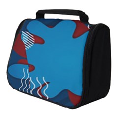 Background Abstract Design Blue Full Print Travel Pouch (small) by Ravend