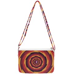 Illustration Door Abstract Concentric Pattern Double Gusset Crossbody Bag by Ravend