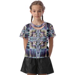 Modern Art Abstract Pattern Kids  Front Cut Tee by Ravend