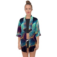 Abstract Galactic Open Front Chiffon Kimono by Ravend