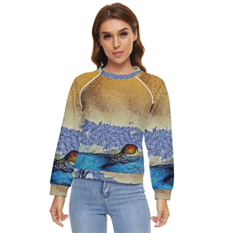 Abstract Painting Art Texture Women s Long Sleeve Raglan Tee by Ravend