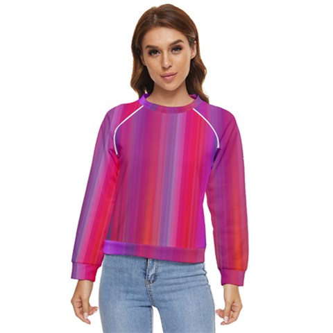 Multicolored Abstract Linear Print Women s Long Sleeve Raglan Tee by dflcprintsclothing