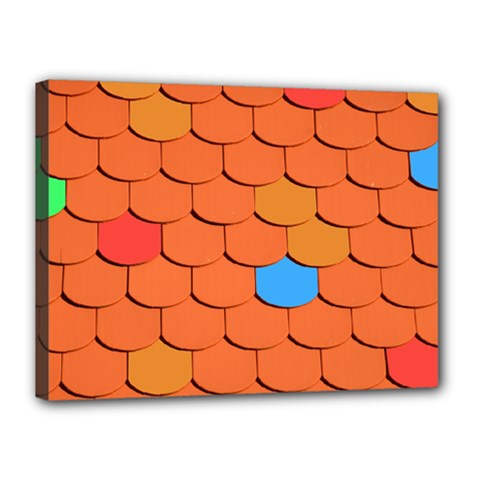 Roof Roofing Tiles  Canvas 16  X 12  (stretched) by artworkshop