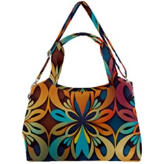 Orange, Turquoise And Blue Pattern  Double Compartment Shoulder Bag by Sobalvarro