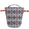 Multicolored Ornate Decorate Pattern Drawstring Bucket Bag View1