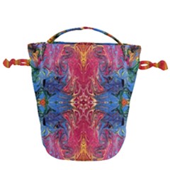 Firey Repeats I Drawstring Bucket Bag by kaleidomarblingart