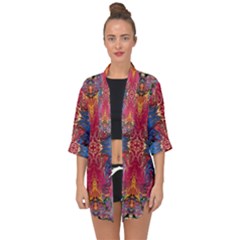 Firey Repeats I Open Front Chiffon Kimono by kaleidomarblingart