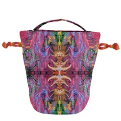 Firey Repeats Iv Drawstring Bucket Bag by kaleidomarblingart