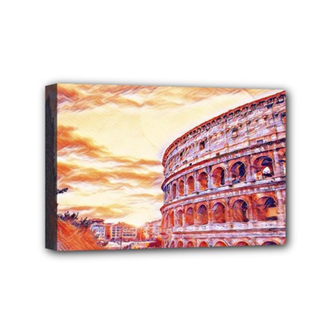 Rome Colosseo, Italy Mini Canvas 6  X 4  (stretched) by ConteMonfrey