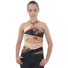 Let`s Make Pizza Cross Neck Velour Top by ConteMonfrey