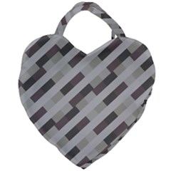 Pale Multicolored Stripes Pattern Giant Heart Shaped Tote by dflcprintsclothing