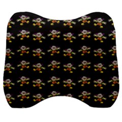 Dancing Clowns Black Velour Head Support Cushion by TetiBright