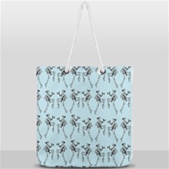 Jogging Lady On Blue Full Print Rope Handle Tote (large) by TetiBright