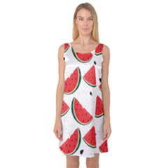 Watermelon Seamless Pattern Sleeveless Satin Nightdress by Jancukart