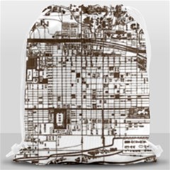 Antique Oriental Town Map  Drawstring Bag (large) by ConteMonfrey