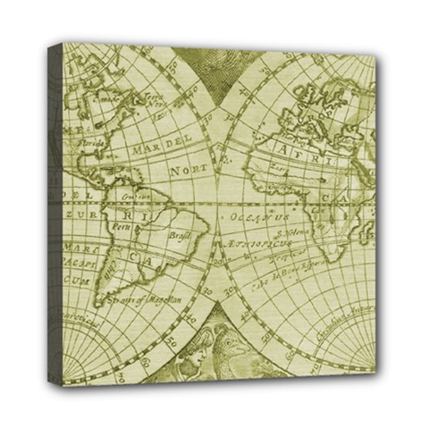 Vintage Mapa Mundi  Mini Canvas 8  X 8  (stretched) by ConteMonfrey