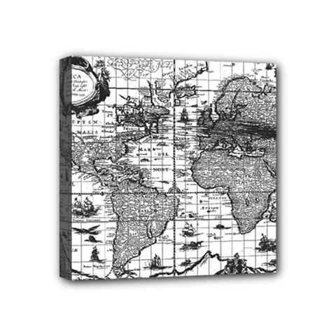 Antique Mapa Mundi Revisited Mini Canvas 4  X 4  (stretched) by ConteMonfrey
