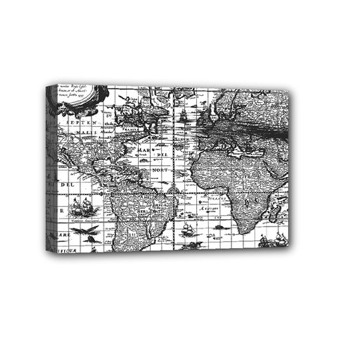 Antique Mapa Mundi Revisited Mini Canvas 6  X 4  (stretched) by ConteMonfrey