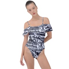 Old Civilization Frill Detail One Piece Swimsuit by ConteMonfrey