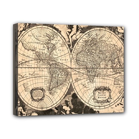 World Map - Nova Delineatio Totius Orbis Terrarum -  1659-1733 Canvas 10  X 8  (stretched) by ConteMonfrey