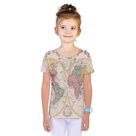 Mapa Mundi 1775 Kids  One Piece Tee by ConteMonfrey
