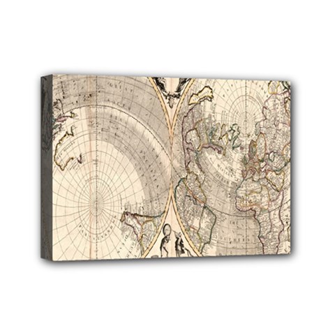 Mapa Mundi - 1774 Mini Canvas 7  X 5  (stretched) by ConteMonfrey