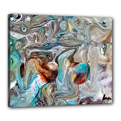 Pouring Edit Canvas 24  X 20  (stretched) by kaleidomarblingart