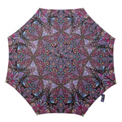 Charcoal Pink Repeats Iv Hook Handle Umbrellas (small) by kaleidomarblingart