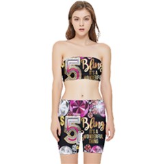 Pop Socket - Gemz Stretch Shorts And Tube Top Set by KzFashionShop