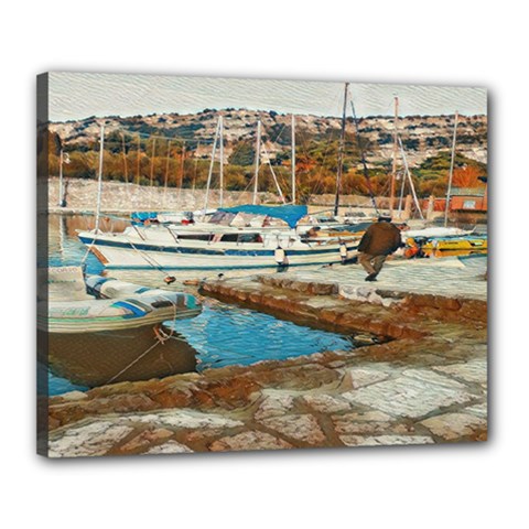 Alone On Gardasee, Italy  Canvas 20  X 16  (stretched) by ConteMonfrey