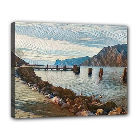 Ducks On Gardasee Canvas 14  X 11  (stretched) by ConteMonfrey