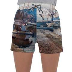 Boats On Gardasee, Italy  Sleepwear Shorts by ConteMonfrey