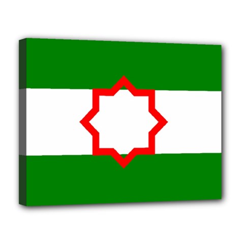 Andalusia Flag Canvas 14  X 11  (stretched) by tony4urban