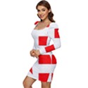 Canton Jura Women Long Sleeve Ruched Stretch Jersey Dress View3