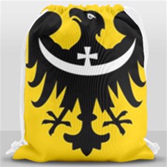 Dolnoslaskie Flag Drawstring Bag (large) by tony4urban
