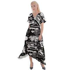 Skater-underground2 Cross Front Sharkbite Hem Maxi Dress by PollyParadiseBoutique7