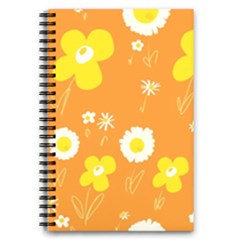 Daisy Flowers Yellow White Orange  5 5  X 8 5  Notebook by Mazipoodles