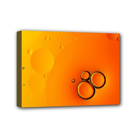 Wallpaper Liquid Bubbles Macro Orange Bright Mini Canvas 7  X 5  (stretched) by artworkshop