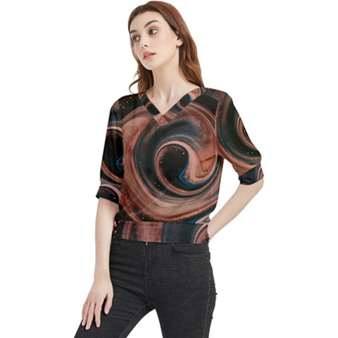 Abstrak Pattern Wallpaper Quarter Sleeve Blouse by artworkshop