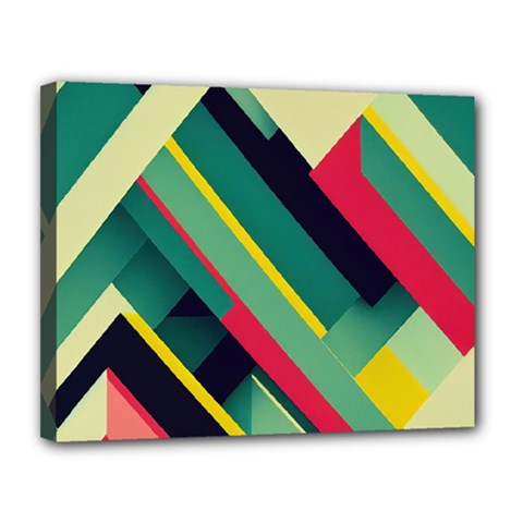 Pattern Abstract Geometric Design Canvas 14  X 11  (stretched) by danenraven
