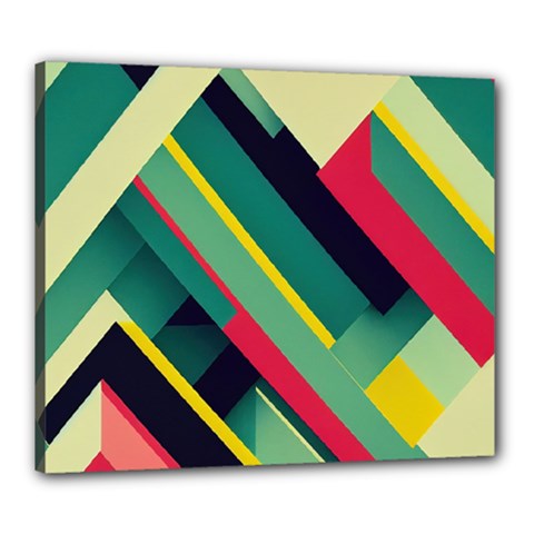 Pattern Abstract Geometric Design Canvas 24  X 20  (stretched) by danenraven