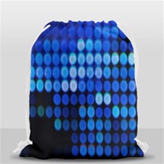 Pattern Blue Logo Drawstring Bag (small) by artworkshop