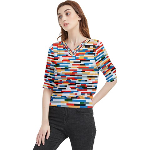 Pattern Wallpaper Quarter Sleeve Blouse by artworkshop